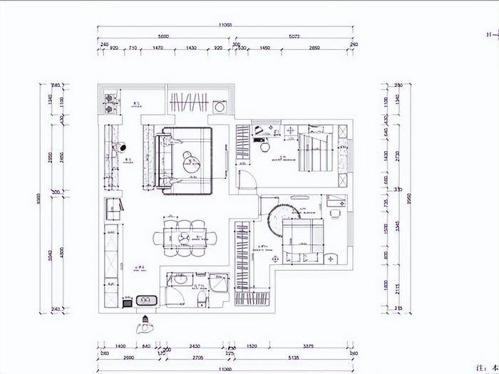 尊龙人生就是博d88建筑装饰室内装饰效果图大全98㎡现代简约风简洁大方全屋每个房